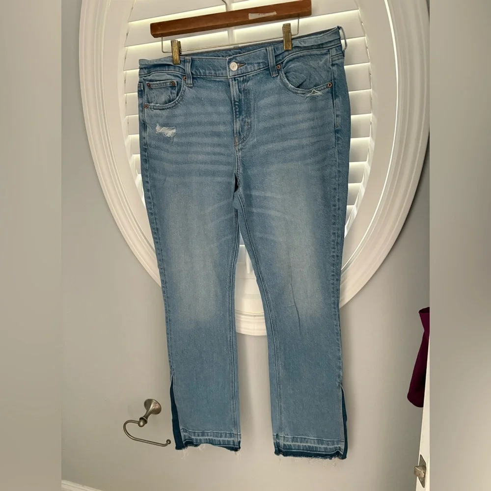 American Eagle women’s 16 Long 90’s low rise skinny kick denim jeans - Picture 2 of 9